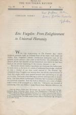 Gregor Sebba - Eric Voegelin: From Enlightenment to Universal Humanity [Inscribed - Signed].
