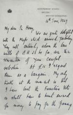 [Luke, Manuscript letter, signed, from colonial administrator, Sir Ronald Herbert Garvey