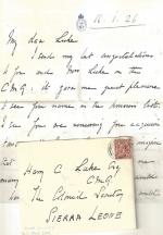 [Luke, Manuscript Letter signed (MLS) from Naval Secretary Sir Frank Larken