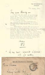 [Luke, Typed Letter signed (TLS) from Sir Ronald Storrs to Sir Harry Luke.