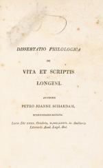 Dionysii Longini – “De Sublimitate Liber” – The Greek Text with Latin Translation and Schardam’s Philological Dissertation and Notes by George Millar 