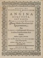 Lonicerus, Decades sex positionum medicarum de Angina Exquisita