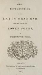 Ginger / Collingwood - Sammelband of Latin Grammar in Westminster School