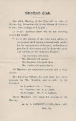 [Luke, Original Notice of the 488th Meeting of the "Strafford Club", signed (in print) by Hon. Sec. W.G.A. Ormsby-Gore