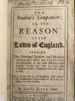 Jacob, The Student’s Companion : Or, The Reason of the Laws of England