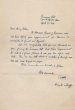 Manuscript Letter signed from eminent american logician, Henry M. Sheffer, to Philosopher Henry David Aiken