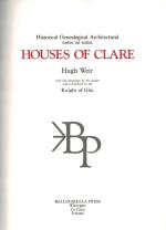 Hugh Weir, Houses of Clare / Historical Genealogical Architectural Notes on some Houses of Clare.
