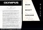 Bacon - Beckett - Burroughs [Signed and inscribed by John Minihan in the year 2000].