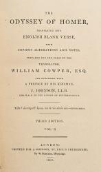 [Homer] Cowper, The Iliad and Odyssey of Homer, by the Late William Cowper