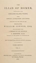 [Homer] Cowper, The Iliad and Odyssey of Homer, by the Late William Cowper