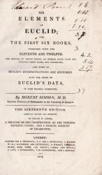 [Euclid /  Euklid] Simson, The Elements of Euclid