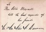 To Mrs. Alice Meynell with the best regards of her friends Mr. + Mrs. Miles M. Dawson