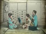 [Japan / Attributed to Tamamura Kozaburo]. Collection of 45 (fortyfive) original hand-coloured Glass Plate Collotypes