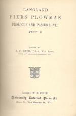 Langland, Piers Plowman. Prologue and Passus I.-VII.