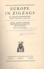 Huddleston, Europe in Zigzags: Social, Artistic, Literary and Political Affairs