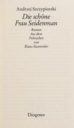 Szczypiorski, Die schöne Frau Seidenman.
