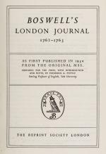 Boswell, Boswell’s London Journal 1762 – 1763.