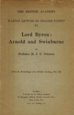 Grierson, Byron, Arnold and Swinburne