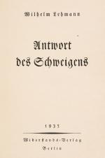 Lehmann, Antwort des Schweigens.